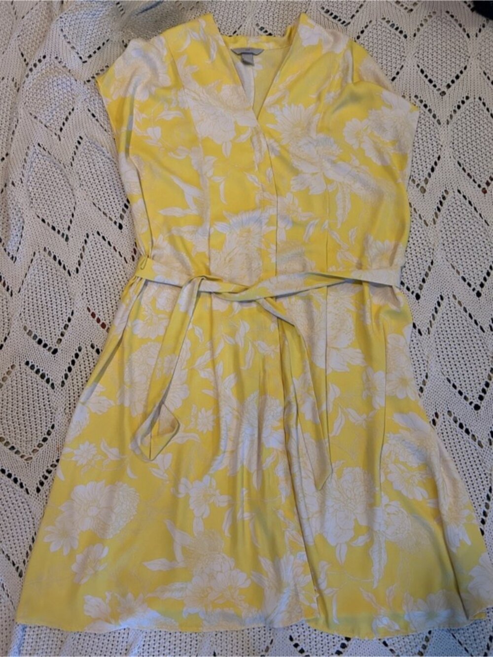 Yellow Floral Button Down Shirt Dress